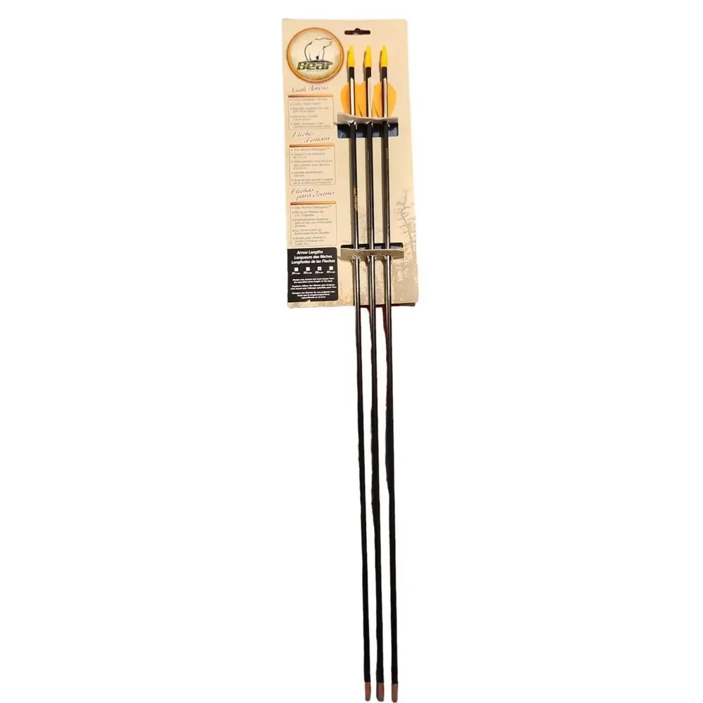 Bear Archery Youth Safetyglass Arrows 3ea Per Card 28